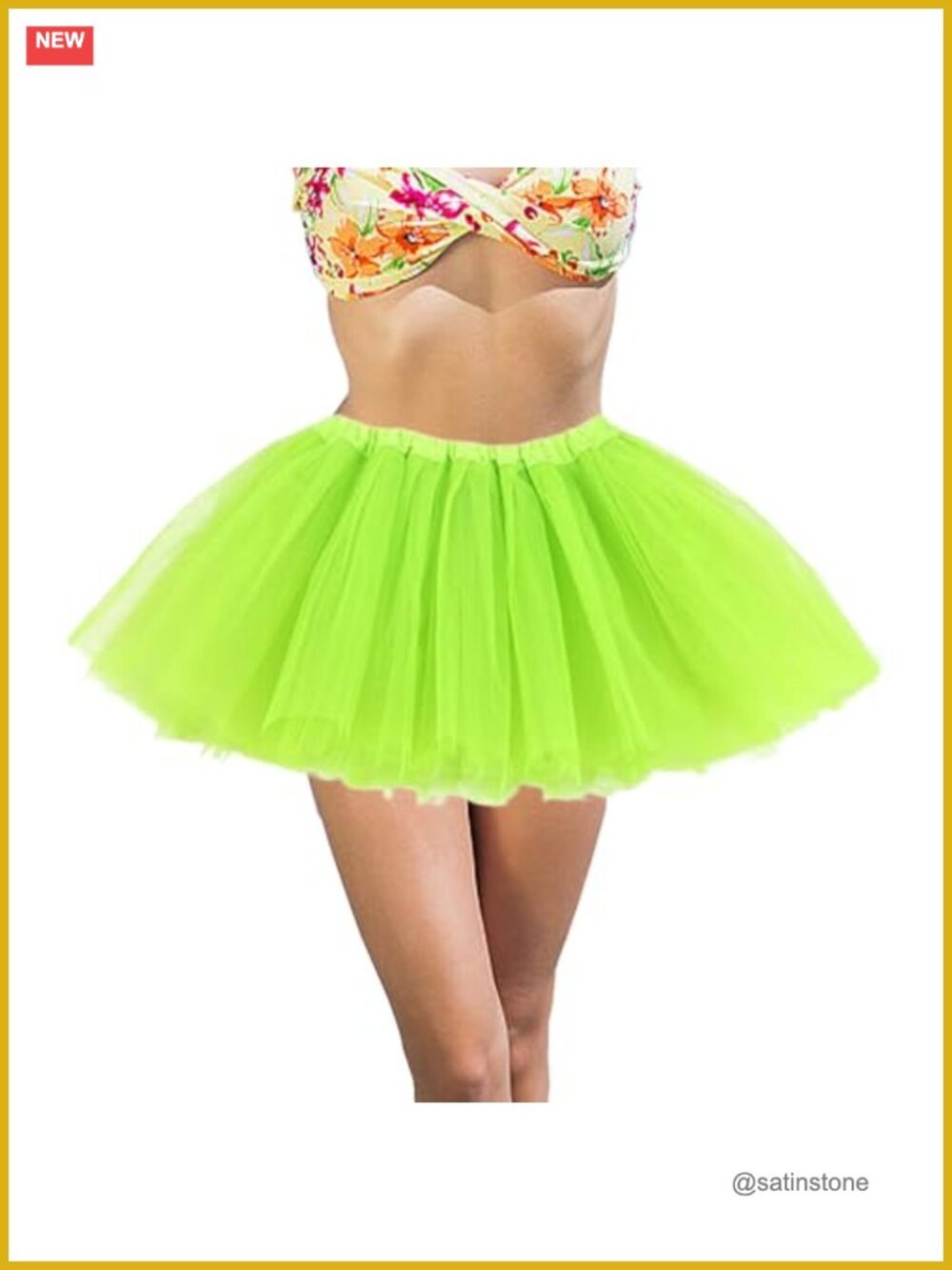 Women's 5-Layer Tulle Tutu Skirt Ballet Dance Costume Elastic Waist Adult